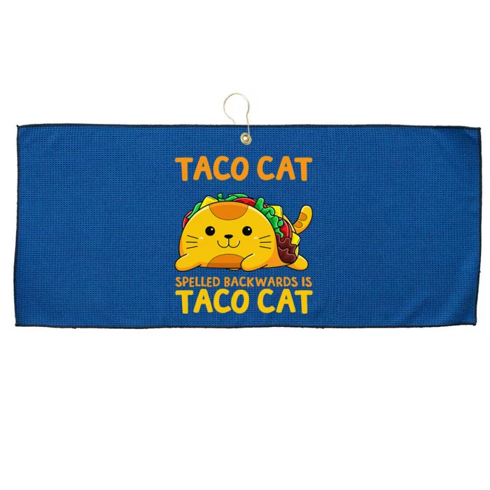 Tacocat Spelled Backwards Taco Cat Cinco De Mayo Large Microfiber Waffle Golf Towel