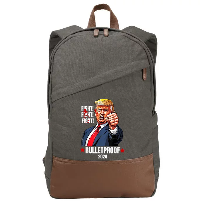 Trump Shot Bulletproof Bloody Ear Bleeding Butler Pa Trump Cotton Canvas Backpack