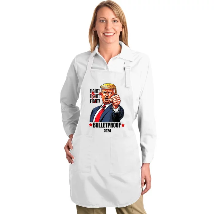 Trump Shot Bulletproof Bloody Ear Bleeding Butler Pa Trump Full-Length Apron With Pocket