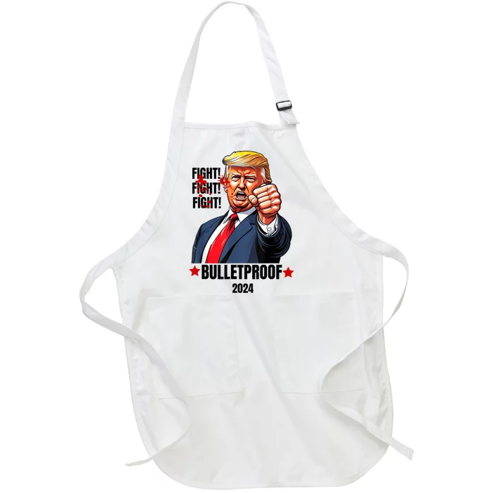 Trump Shot Bulletproof Bloody Ear Bleeding Butler Pa Trump Full-Length Apron With Pocket