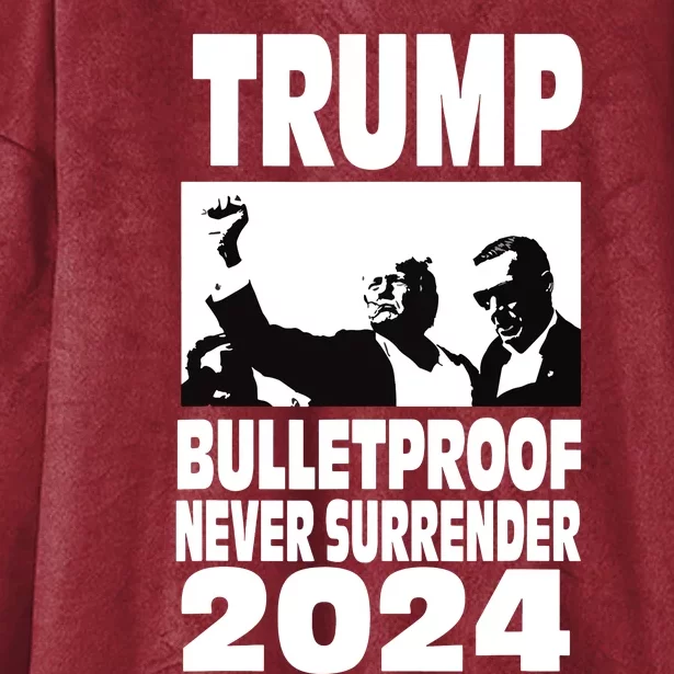 Trump Shot Bulletproof Bloody Ear Bleeding Butler Pa Trump Hooded Wearable Blanket