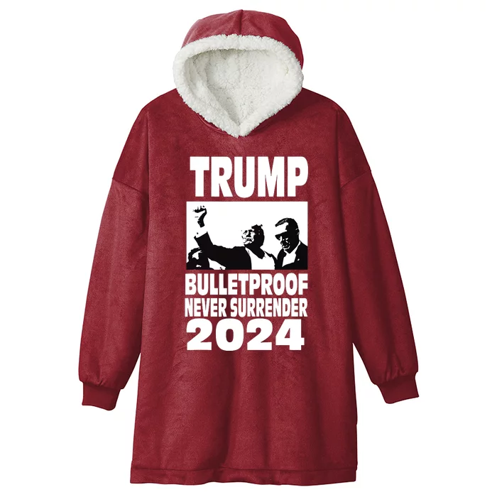 Trump Shot Bulletproof Bloody Ear Bleeding Butler Pa Trump Hooded Wearable Blanket