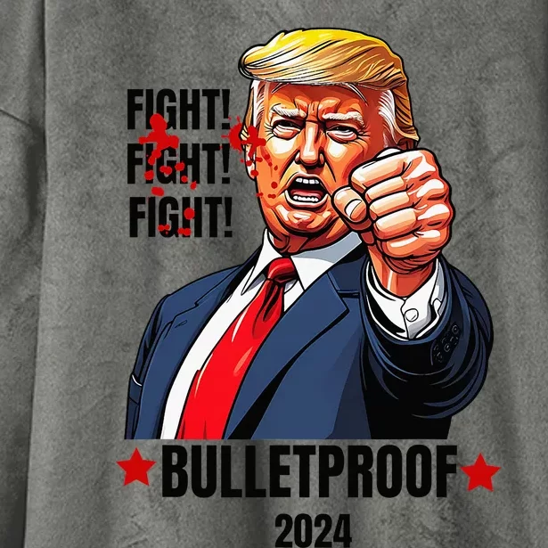 Trump Shot Bulletproof Bloody Ear Bleeding Butler Pa Trump Hooded Wearable Blanket