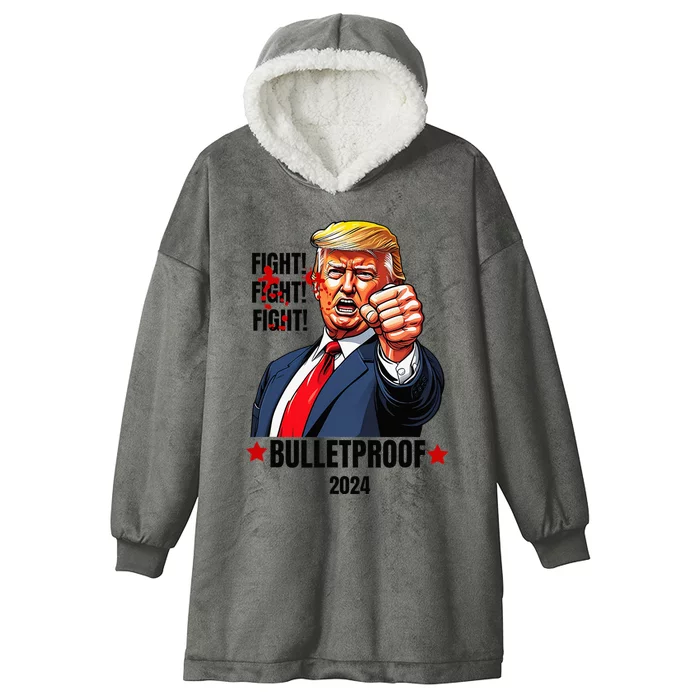 Trump Shot Bulletproof Bloody Ear Bleeding Butler Pa Trump Hooded Wearable Blanket