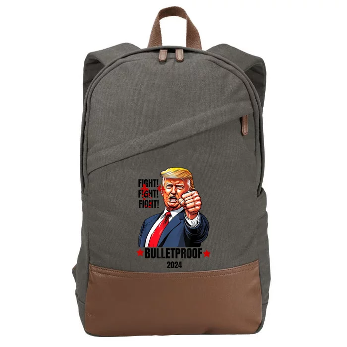 Trump Shot Bulletproof Bloody Ear Bleeding Butler Pa Trump Cotton Canvas Backpack