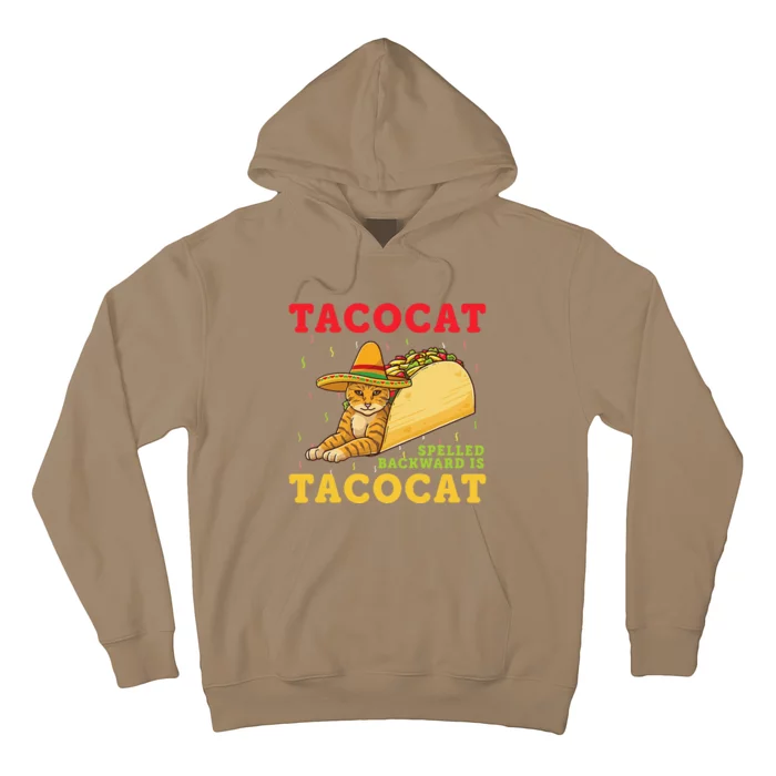 Tacocat Spelled Backwards Tacos And Cats Cinco De Mayo Cat Hoodie