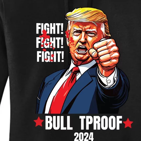 Trump Shot Bulletproof Bloody Ear Bleeding Butler Pa Trump Women's Pullover Hoodie