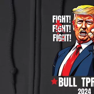 Trump Shot Bulletproof Bloody Ear Bleeding Butler Pa Trump Full Zip Hoodie