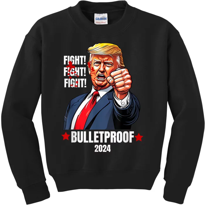 Trump Shot Bulletproof Bloody Ear Bleeding Butler Pa Trump Kids Sweatshirt