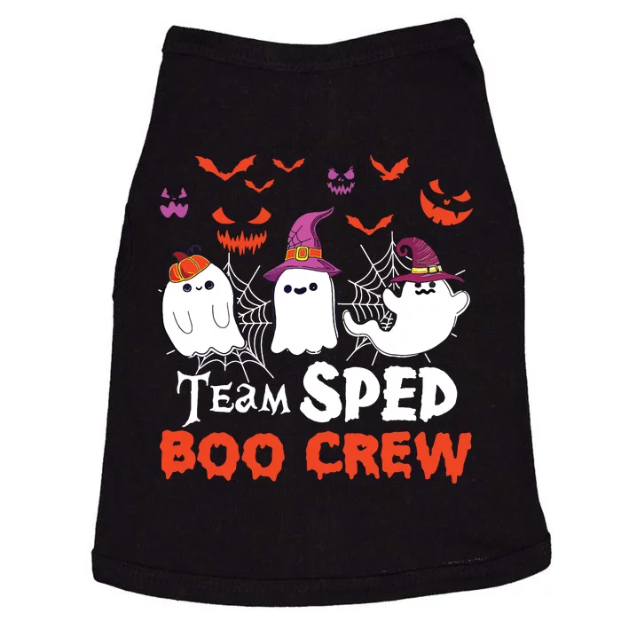 Team Sped Boo Crew Cute Ghost Halloween Costume Teacher Doggie Tank