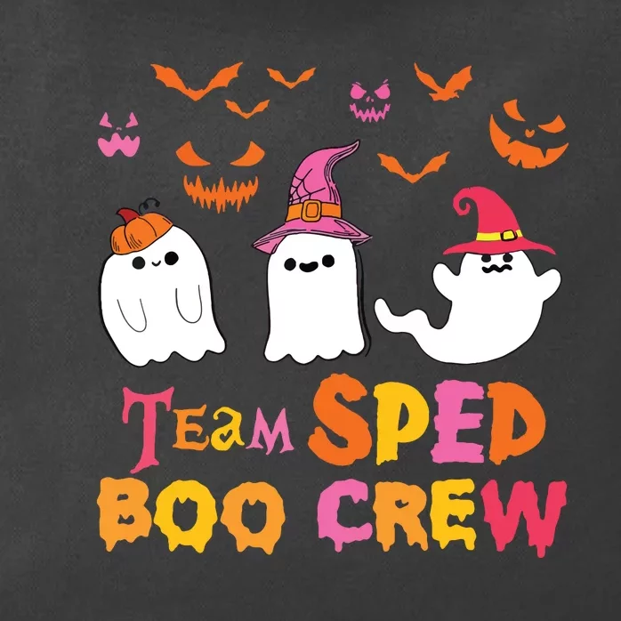 Team Sped Boo Crew Cute Ghost Halloween Costume Teacher Zip Tote Bag