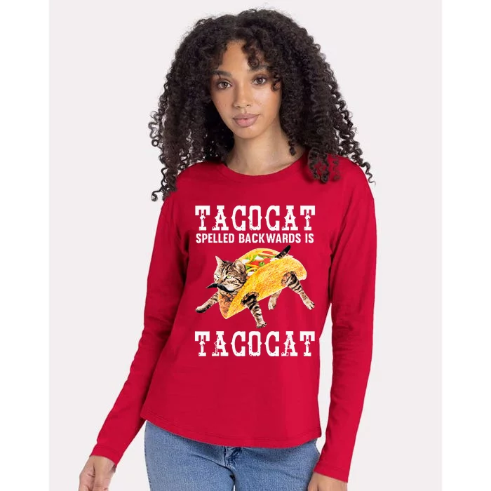 Tacocat Spelled Backward Is Taco Cat Womens Cotton Relaxed Long Sleeve T-Shirt