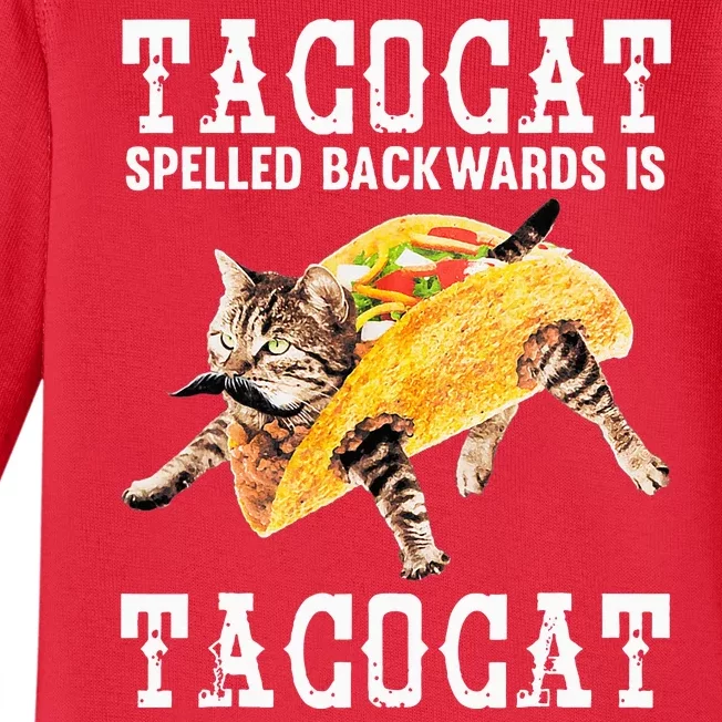 Tacocat Spelled Backward Is Taco Cat Baby Long Sleeve Bodysuit