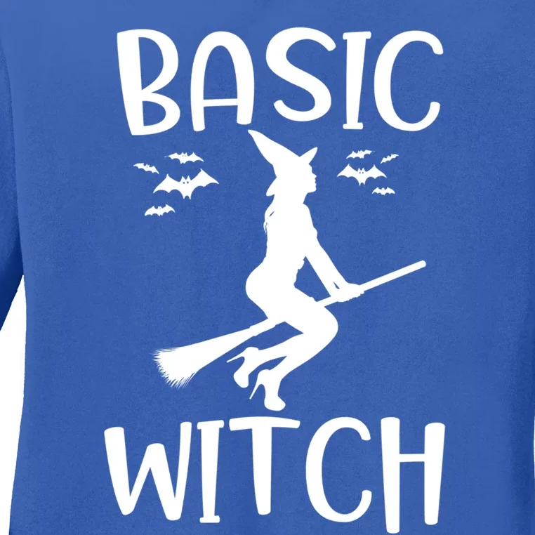 Trendy Saying Basic Witch Funny Halloween Party Holiday Gift Cute Gift Ladies Long Sleeve Shirt