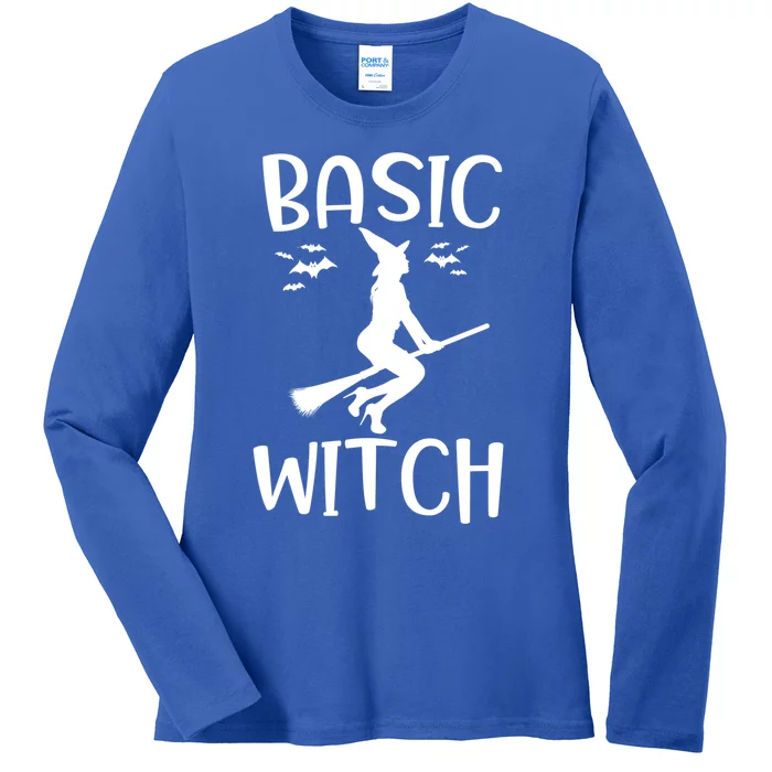 Trendy Saying Basic Witch Funny Halloween Party Holiday Gift Cute Gift Ladies Long Sleeve Shirt