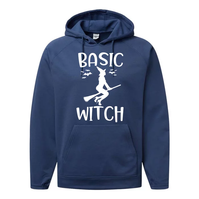 Trendy Saying Basic Witch Funny Halloween Party Holiday Gift Cute Gift Performance Fleece Hoodie