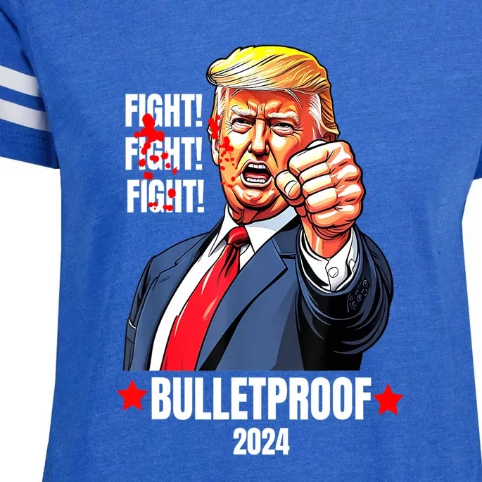 Trump Shot Bulletproof Bloody Ear Bleeding Butler Pa Trump Gift Enza Ladies Jersey Football T-Shirt