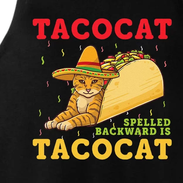 Tacocat Spelled Backwards Tacos And Cats Cinco De Mayo Cat Ladies Tri-Blend Wicking Tank