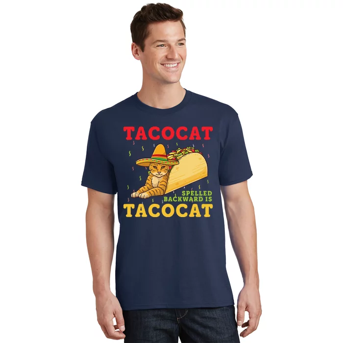 Tacocat Spelled Backwards Tacos And Cats Cinco De Mayo Cat T-Shirt