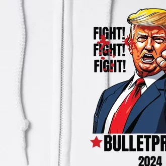 Trump Shot Bulletproof Bloody Ear Bleeding Butler Pa Trump Full Zip Hoodie