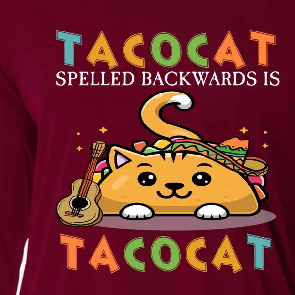 Tacocat Spelled Backward Is Tacocat Love Cat And Taco Cooling Performance Long Sleeve Crew