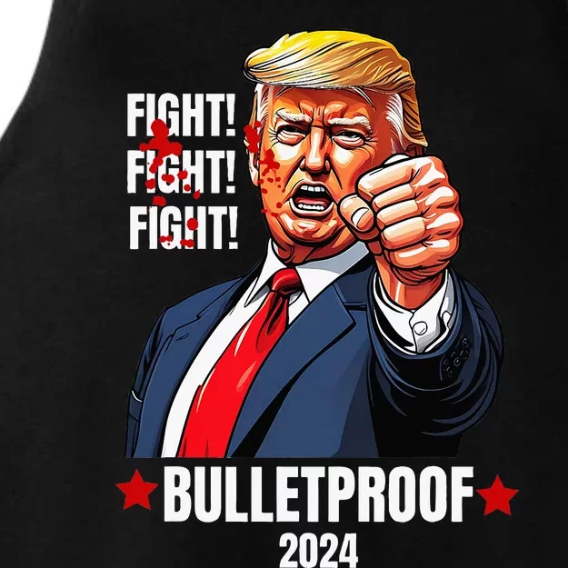 Trump Shot Bulletproof Bloody Ear Bleeding Butler Pa Trump Ladies Tri-Blend Wicking Tank