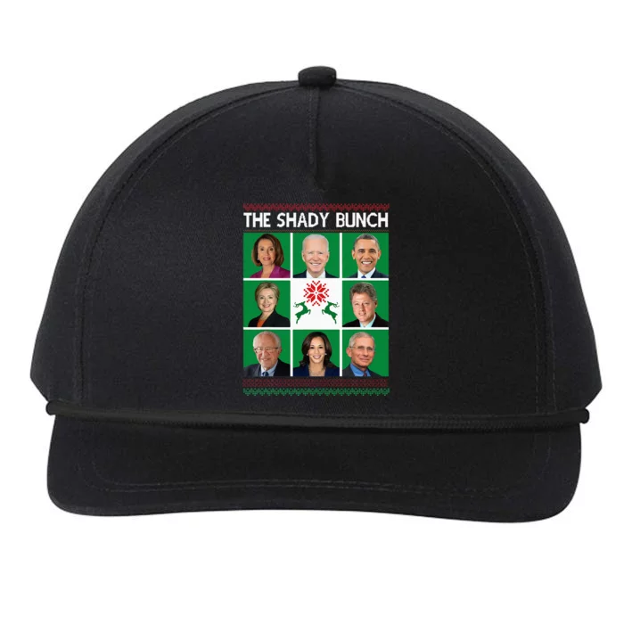 The Shady Bunch Pelosi Biden Obama Kamala Ugly Christmas Snapback Five-Panel Rope Hat