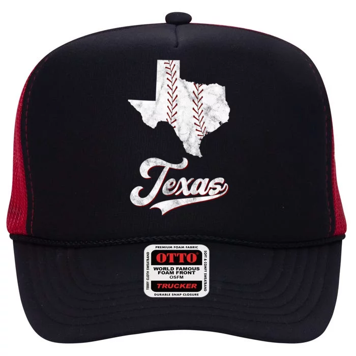 Texas State Baseball Lover High Crown Mesh Trucker Hat