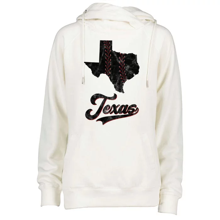 Texas State Baseball Lover Womens Funnel Neck Pullover Hood