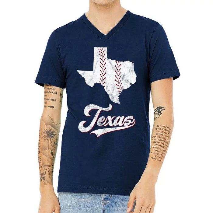 Texas State Baseball Lover V-Neck T-Shirt