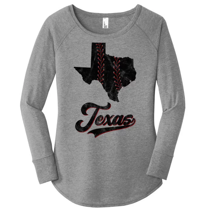 Texas State Baseball Lover Women's Perfect Tri Tunic Long Sleeve Shirt