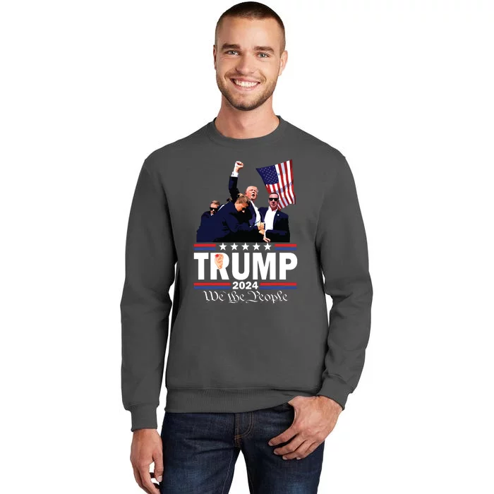 Trump Shot Bulletproof Bloody Ear Bleeding Butler Pa Trump Tall Sweatshirt