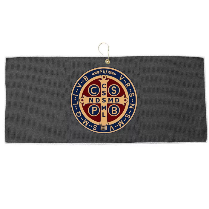 The Saint Benedict Medal Catholic Large Microfiber Waffle Golf Towel