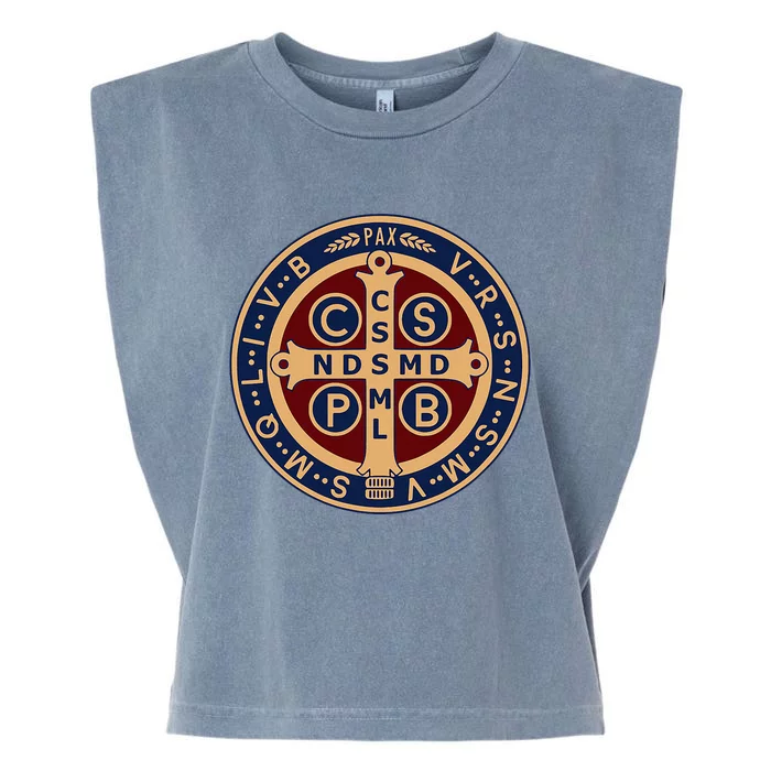 The Saint Benedict Medal Catholic Garment-Dyed Women's Muscle Tee