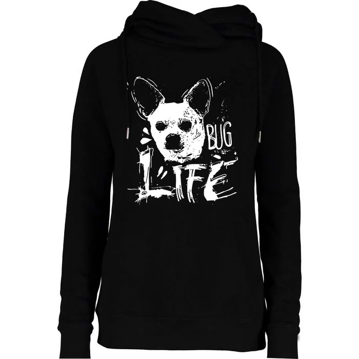 Tony Schiavone Bug Life Dog Womens Funnel Neck Pullover Hood