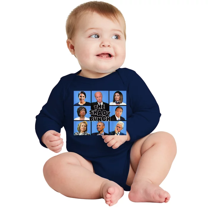 The Shady Bunch Funny Past Presidents Baby Long Sleeve Bodysuit