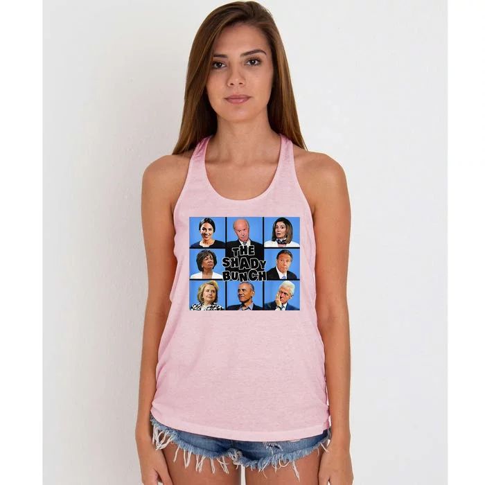 The Shady Bunch Funny Past Presidents Women's Knotted Racerback Tank