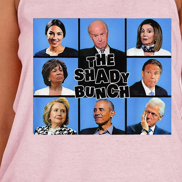 The Shady Bunch Funny Past Presidents Women's Knotted Racerback Tank