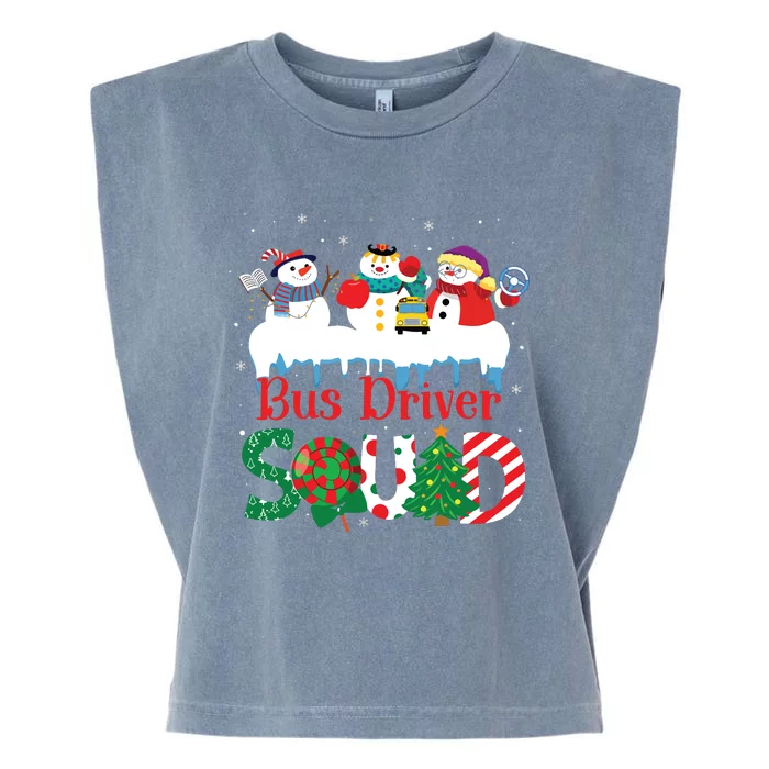 Three Snowman Bus Driver Squad Christmas Women Garment-Dyed Women's Muscle Tee