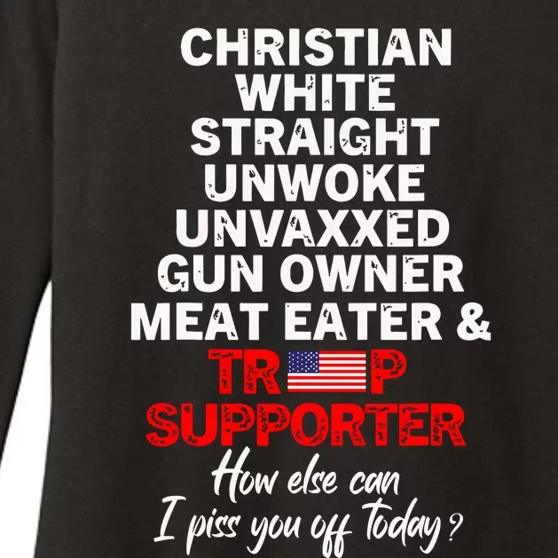 Trump Supporter Christian White Straight Unwoke Unvaxxed Womens CVC Long Sleeve Shirt