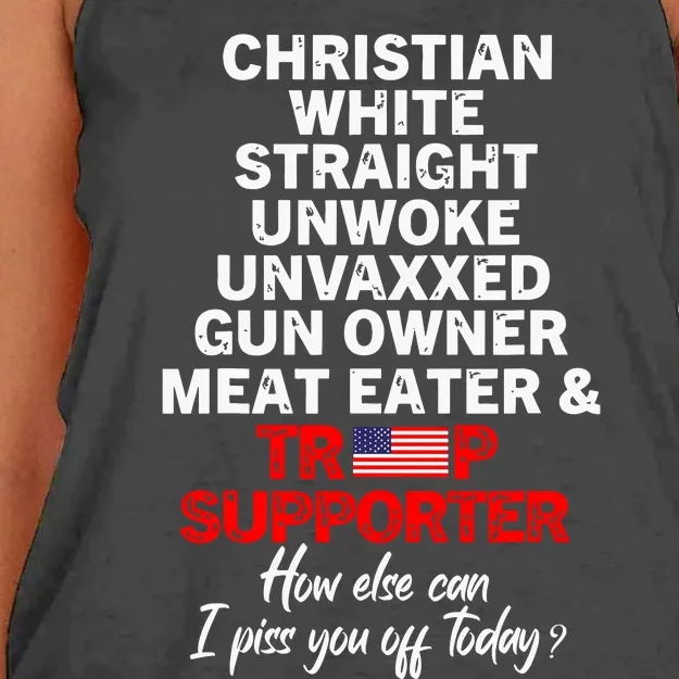 Trump Supporter Christian White Straight Unwoke Unvaxxed Women's Knotted Racerback Tank