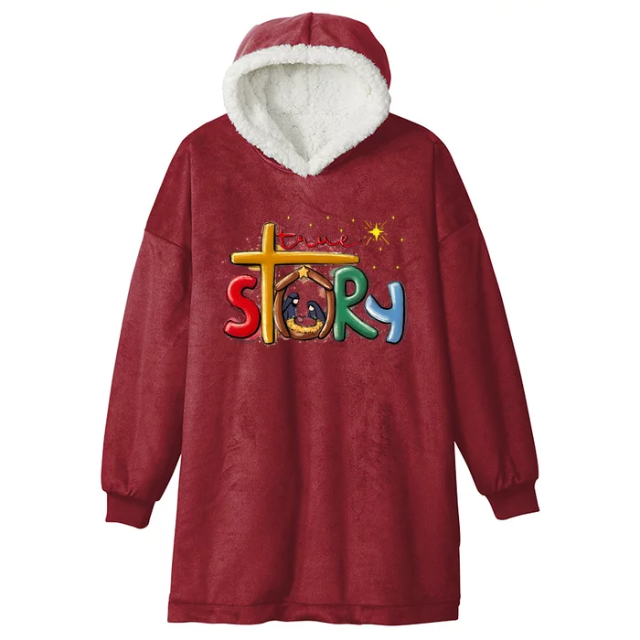 True Story Christmas Nativity Jesus Christian Christmas Hooded Wearable Blanket