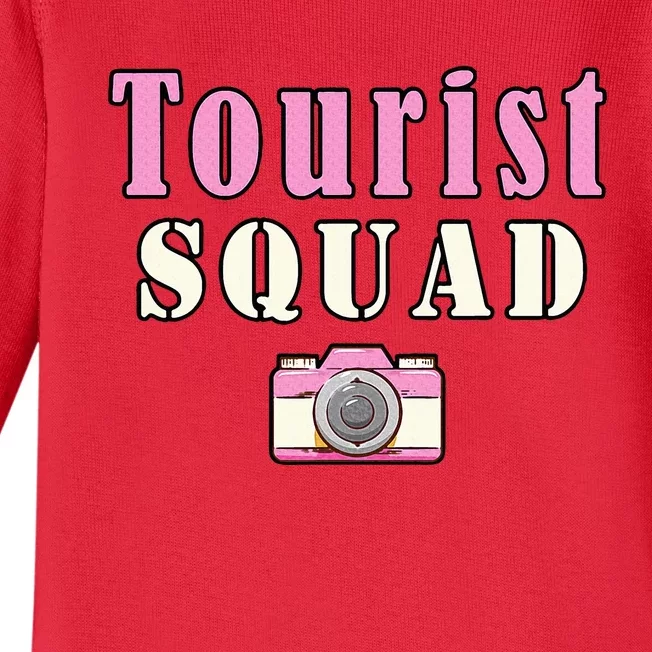 Tourist Squad Camera Girl Souvenir Vacation Travel Retro Baby Long Sleeve Bodysuit