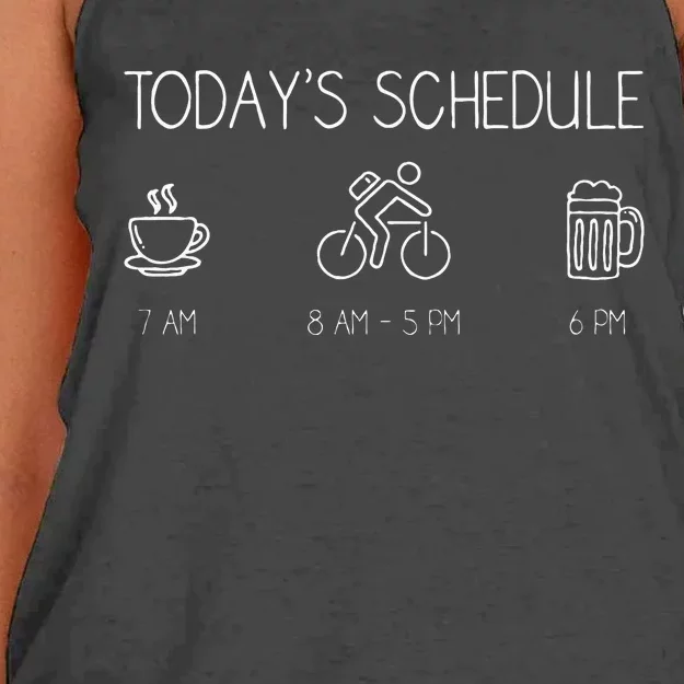 Todays Schedule Cycling Mountain Biking Bike Women's Knotted Racerback Tank