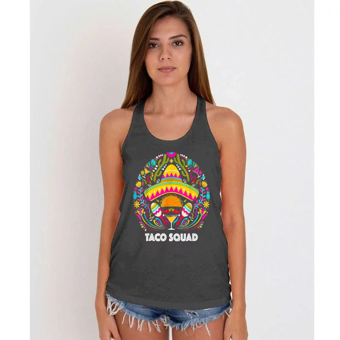 Taco Squad Cinco De Mayo Funny Cute Mexican Women's Knotted Racerback Tank