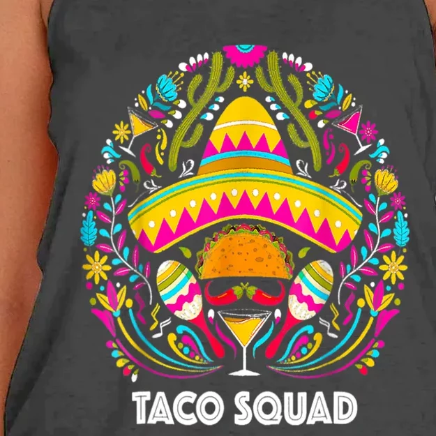 Taco Squad Cinco De Mayo Funny Cute Mexican Women's Knotted Racerback Tank