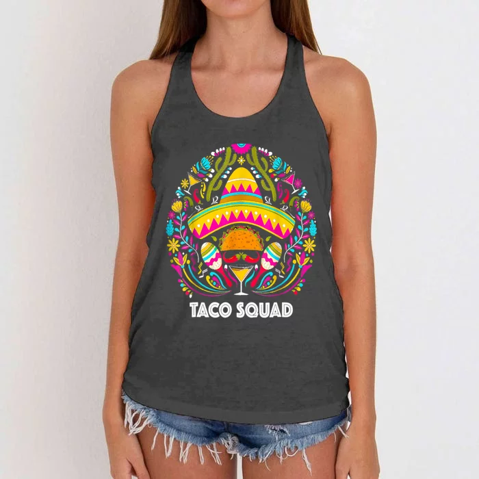 Taco Squad Cinco De Mayo Funny Cute Mexican Women's Knotted Racerback Tank