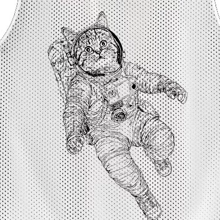 Tabby Space Cat Astronaut Kitty Graphic Mesh Reversible Basketball Jersey Tank