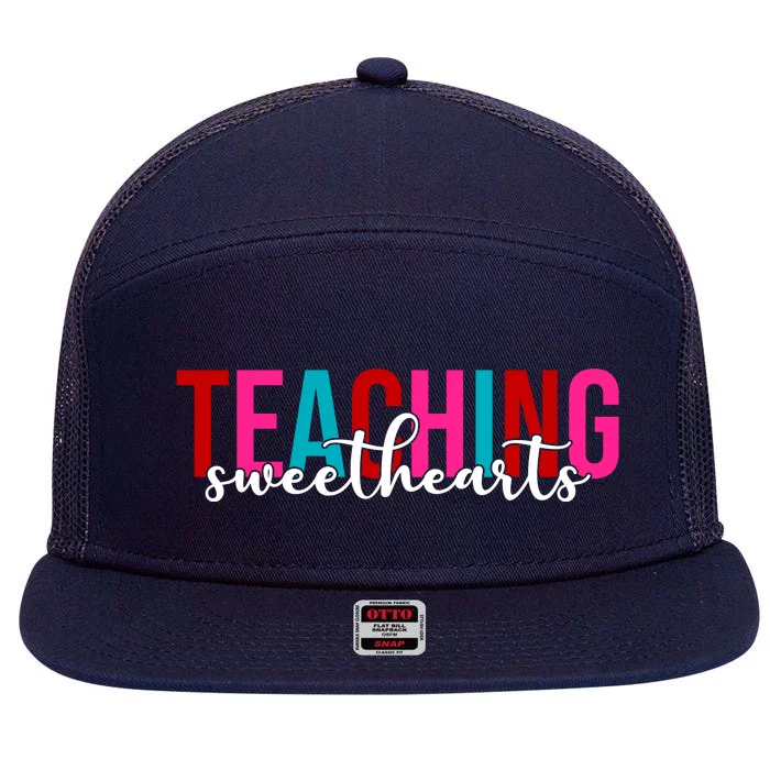 Teaching Sweethearts Colorful Teacher 7 Panel Mesh Trucker Snapback Hat