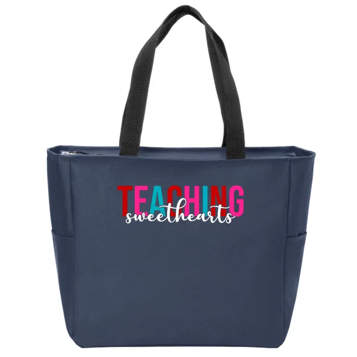 Teaching Sweethearts Colorful Teacher Zip Tote Bag